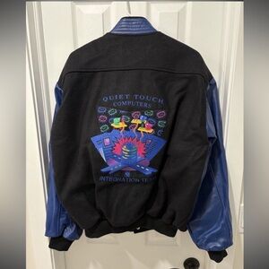 Vintage iBM Letterman Jacket size large men’s wool faux leather